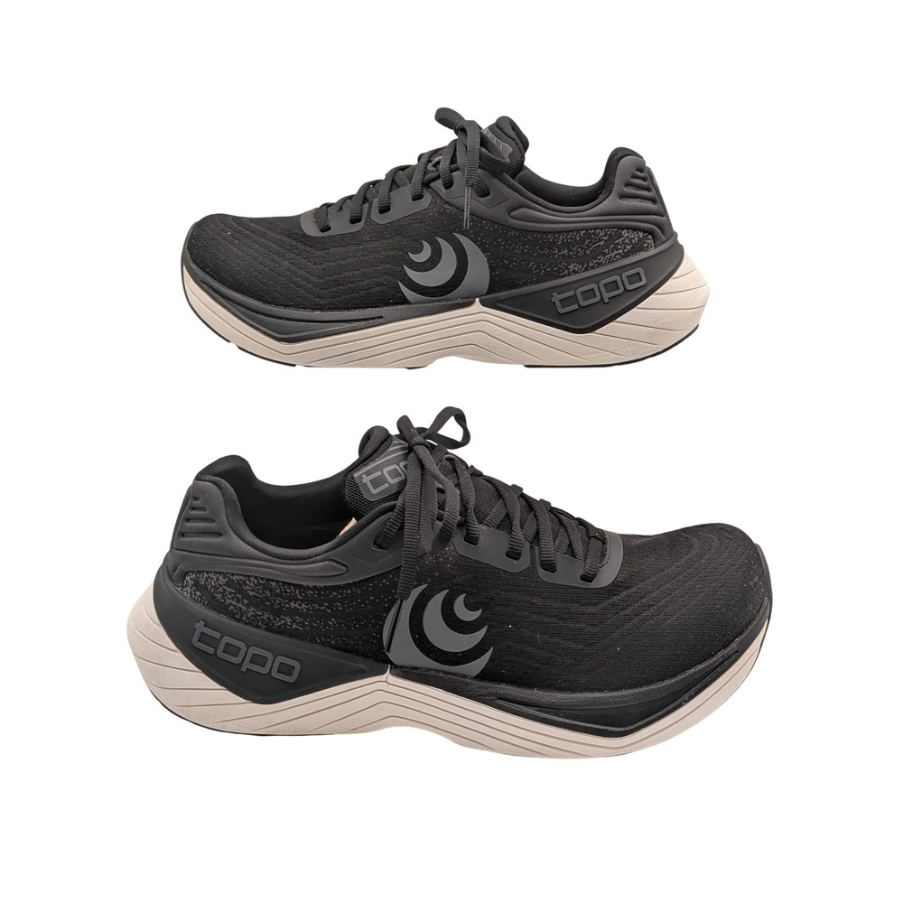 Topo Athletic Ultrafly 5 Shoes Womens Size 8 Black Mesh Lace Up Running Sneakers